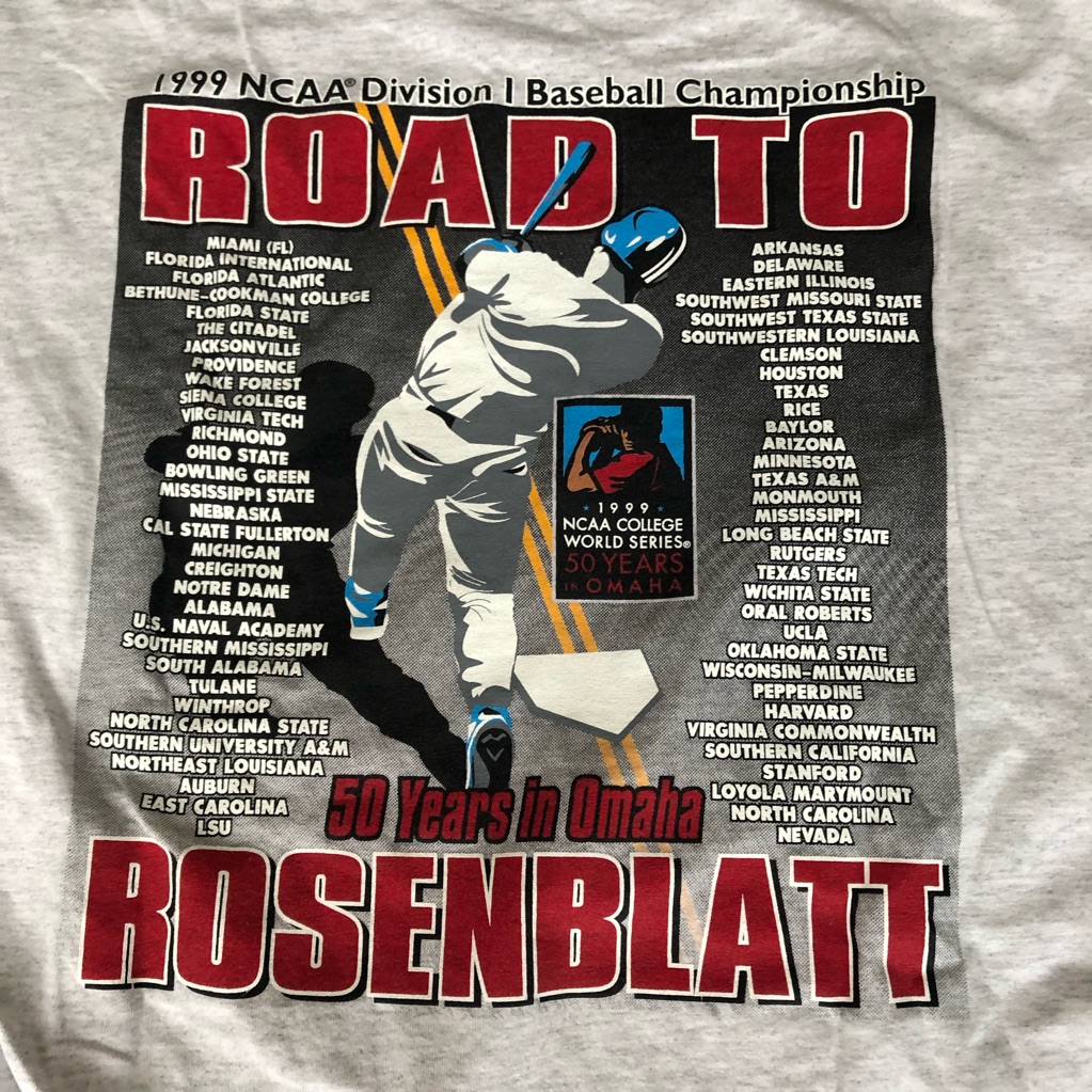 1999 Ncaa College World Series TShirt Sz 2xl
